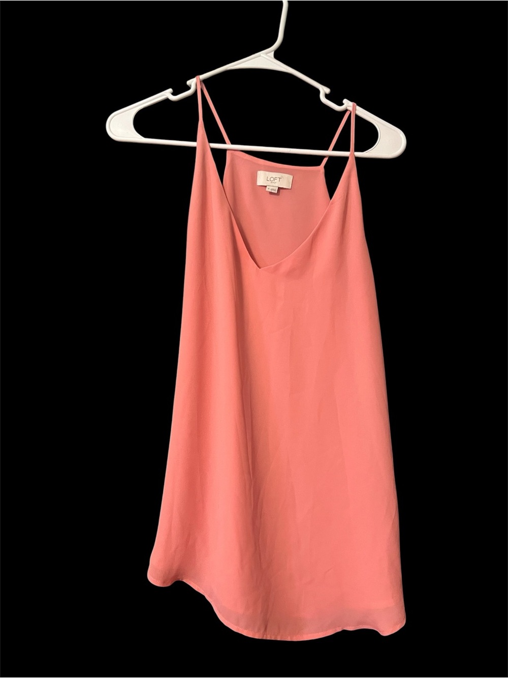 LOFT Coral-Pink V-Neck Spaghetti-Strap Cami